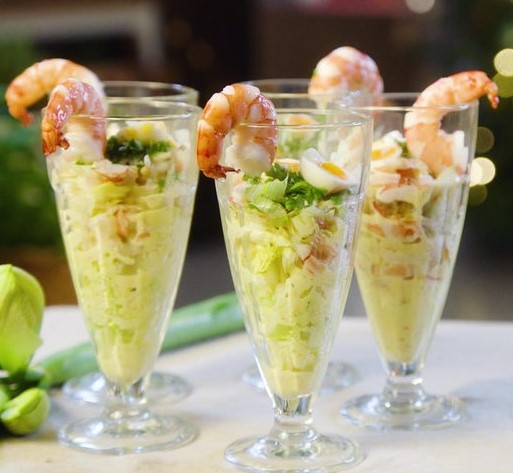 Garnellencocktail mit Wachteleier